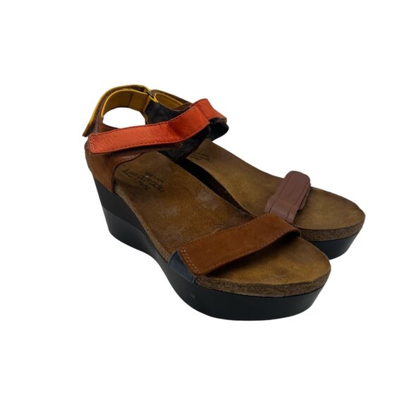 Naot Miracle Wedge Shoes Womens 8 (39) Sandals Multicolor 3" Heel - Picture 12 of 12
